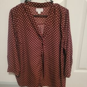 Maroon Polka Dot Women's Blouse